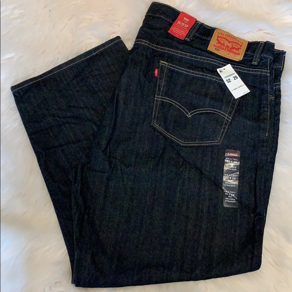 Levi’s Big & Tall Men’s 559 Black Jeans 52x29